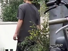 Horny voyeur stalks this girls panties on the street