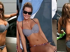 Sarka Kantorova Stripper Tiny Black Bikini