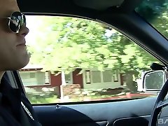 Lewd cop gets too brutal while fucking Kaci Starrs twat doggy hard