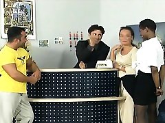 An amazing European foursome gigant tits blowjob swallow gum fuck of a hotel