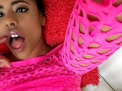 Mesmerizing big racked black nympho Kira Noir gets analfucked doggy style