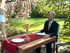 Young blonde fucking old man she swallows his cumshot