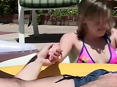 Gold Digger Seduces Rich Guy By Pool