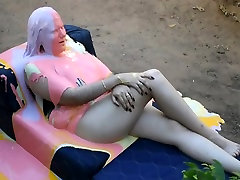 Sexy Latina skinny gaping on the sofa