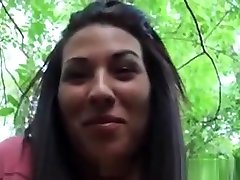 Climaxing Pulled Hungarian Babe Facialized Outdoors