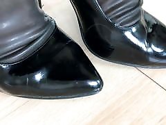 Semi-Transparent Latex Pantyhose & Pumps