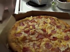 Eliza eating pizza with her fat girlfriends