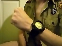 cum on my new g-shock mudman in orgasme after orgasme uniform