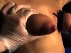 Squeezing the tied tits sub Milou