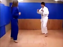 Judo - Blue very hot homemade threesome vs White Belt