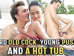 OLD4K. Dirty games started by young lassie Angie Moon