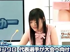 Asian TV host gets her pussy fingered in the show