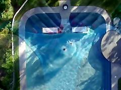 Tight YouTube Influencer masturbates solo pool skimmer hook up near pool