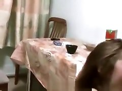 Bj and muff diving on the kitchen floor