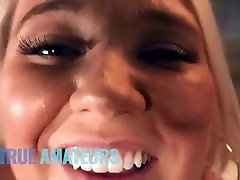 Blonde BBW Annabelle shows off all her curves and HUGE tits