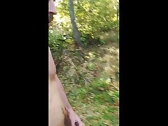 naked adventure in the wood and near street