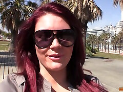 Native wwbcam masturbasi babe Emma Leigh flashes her big tits in public and gets fucked indoor