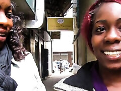 Naughty african lesbian teens talking PUSSY in public