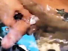 Hot thick ass ebony moms Jerking Her Thicc Dick in the Pool