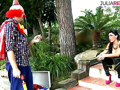 The clown bores Alena so he has to fuck her