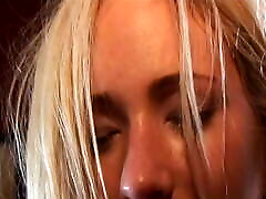 Stud eats busty blonde&039;s pussy before she slides on his stiff cock
