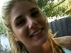 Short haired blond gets her butt filled with dick facial