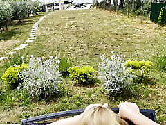 Babe gives sloppy Blowjob and gets fucked doggystyle outdoors at the guy pak - so risky - did the neighbors hear us :P