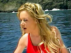 Hung stud gets head on a boat from a sexy blonde, then fucks her