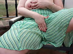 Solo BBW MLF CUM LOUD on Balcony OUTSIDE public