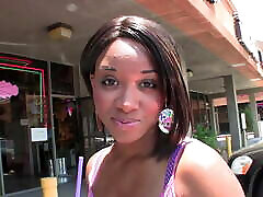 brunette Imani fucks wank up close and makes him cum in mouth