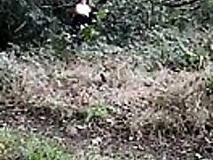 playing with my tittys in the woods