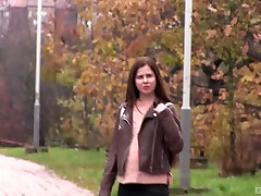 Long haired teen Cassie Fire rides a strangers big hard dick