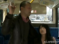 Stunning Asian Chick Gets Her Hairy Pussy Fingered In Bus