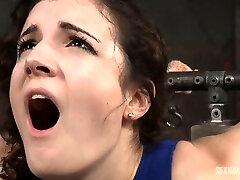 Pale skin cute brunette boned hard in the mouth in the basement