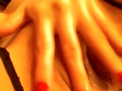 Amazing and attractive brunette bitch with nice body twists the clit