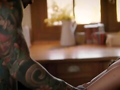 Blonde MILF is masturbating with toys to recorded sex of her friends