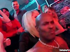 Gorgeous nympho gets fucked in a club