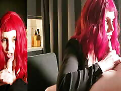 redhead mom gives handjob