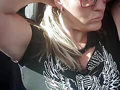 Pinky Pussy gets her Tits out for the Lads! Whilst Driving