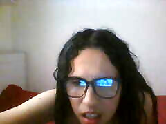 Innocent nerdy girl and virgin masturbating