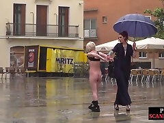 Public perverted naked slut seduced by manuells mom lady outdoor